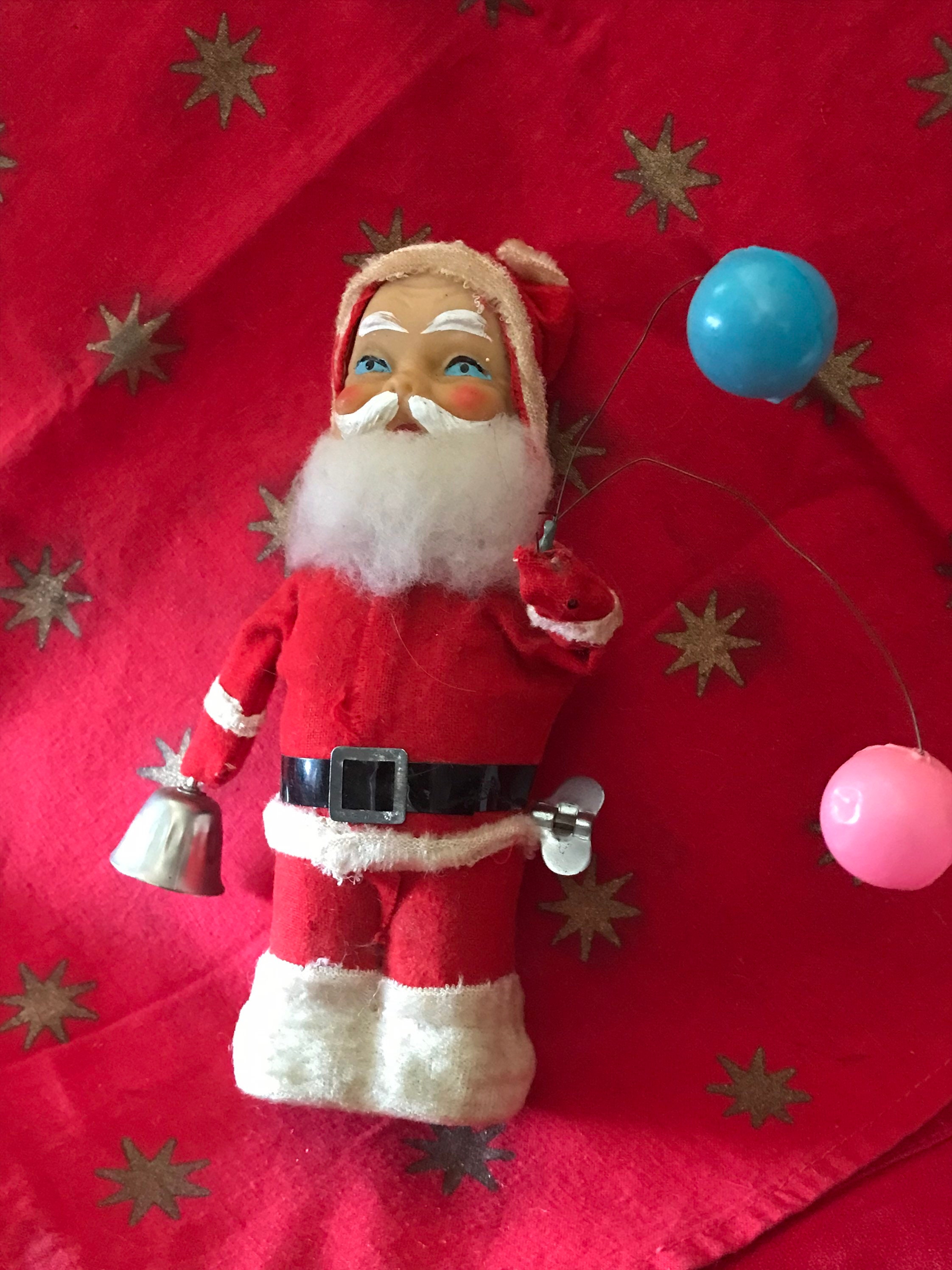 Vintage Christmas / Vintage Santa Wind-up Toy / Vintage Xmas