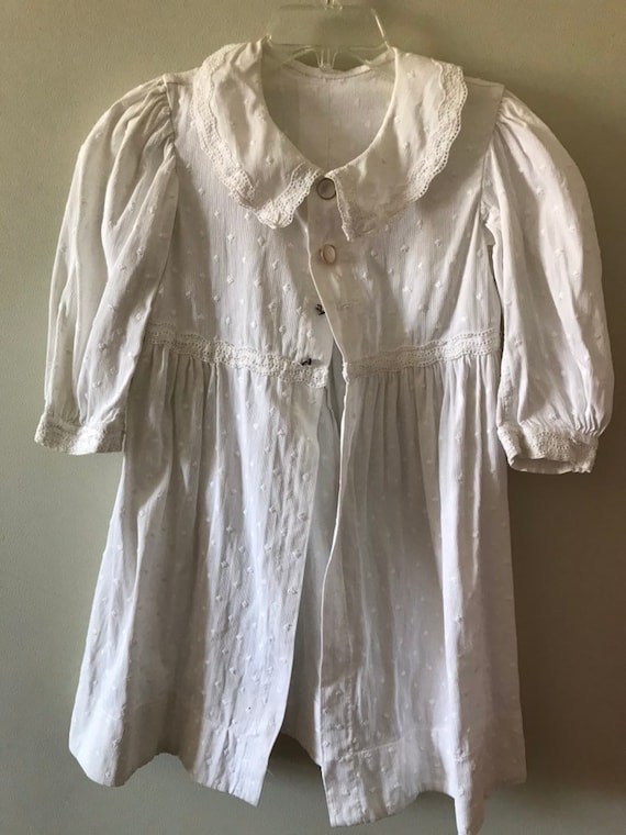 Antique Children's Clothing / White Coat / Late 18