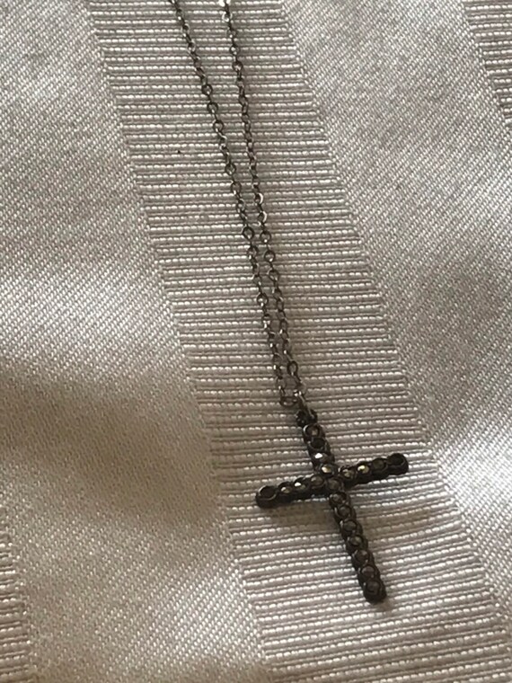 Vintage Marcasite Cross Necklace - image 10