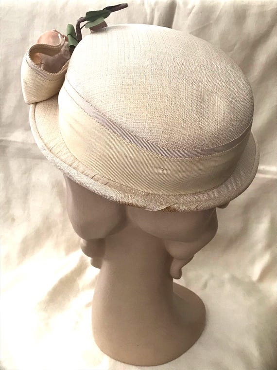 Little Pale Pink Hat • 1940’s -50’s Pillbox Hat •… - image 5