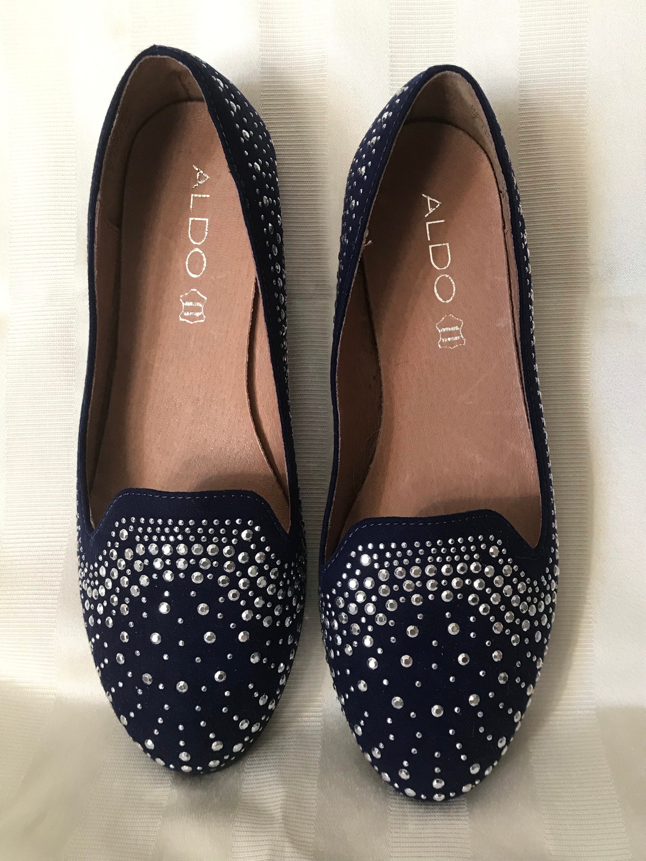 Womens Vintage Slipper Shoe Navy Blue Studded Flats Womens - Etsy