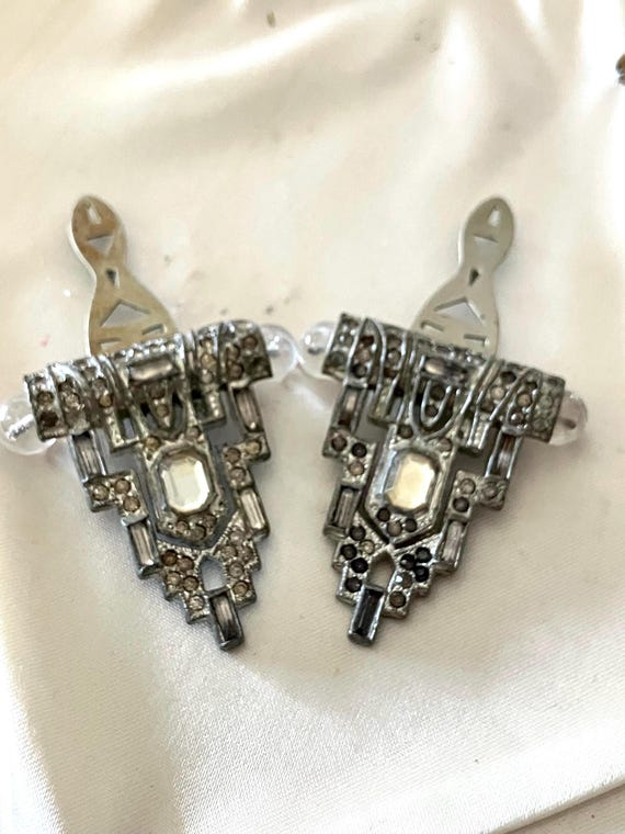 Art Deco Shoe Clips• Art Deco Embellishments • 1930’s Clips • Garment Clips • 1930’s Garment Clips
