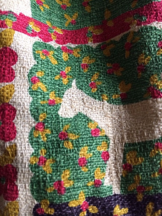 Vintage Barkcloth Bag/ Barkcloth Purse