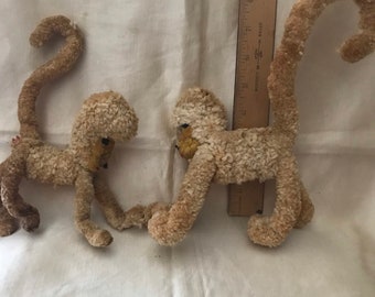 Antique Toy Monkeys • Vintage Plush Toy  • Collectible Monkeys• Vintage Monkeys•Pair of Monkeys