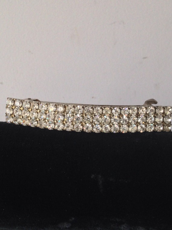 1980's Clear Rhinestone Hair Barrette / Hair Acce… - image 2