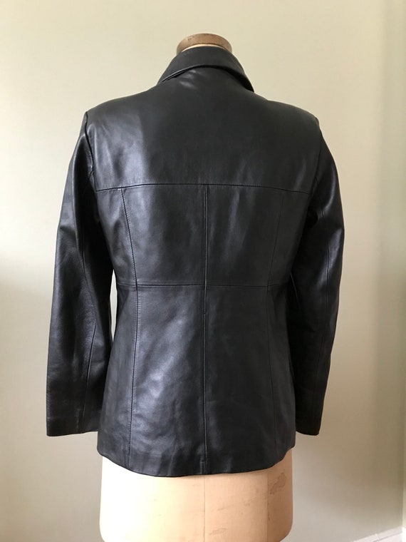 Vintage Leather Jacket / 1980's Black 