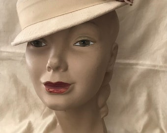 Little Pale Pink Hat • 1940’s -50’s Pillbox Hat • Early 50’s Hat Fashion