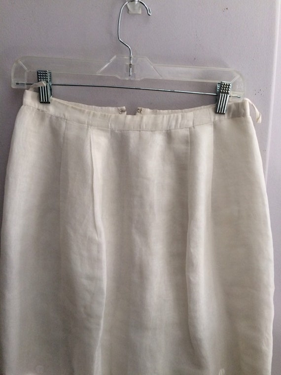 Women's Vintage Formal Skirt / White Cotton Organ… - image 8