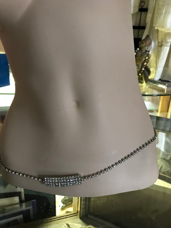 Vintage Rhinestone Belt Circa 1980's / Women's Ac… - image 10