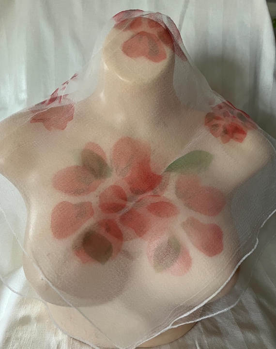 Sheer Neck Scarf• Floral Neckerchief•Neck Dressing• Scarf Dressing• Fashion Accessories