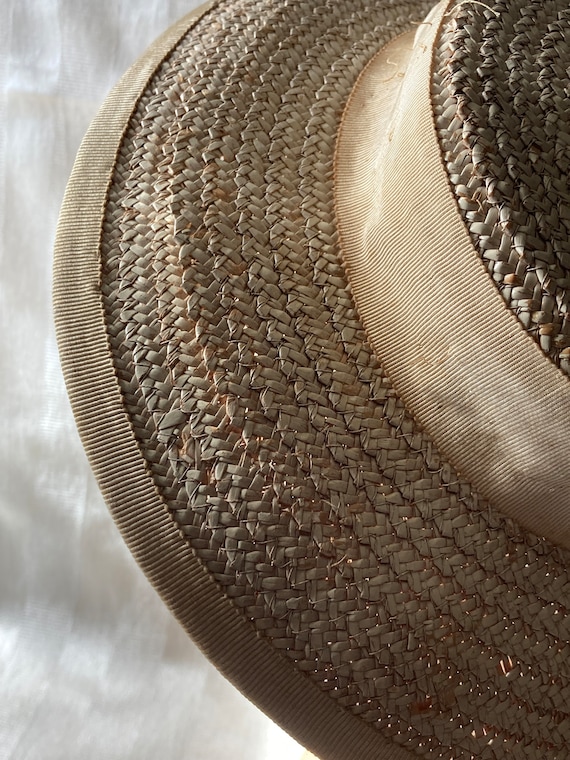 Vintage Straw Boater Hat• Young Girls Straw Hat• … - image 3