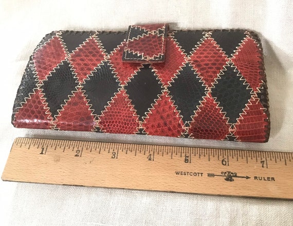 1970’s Reptile Skin Wallet & Checkbook Holder/Vin… - image 10