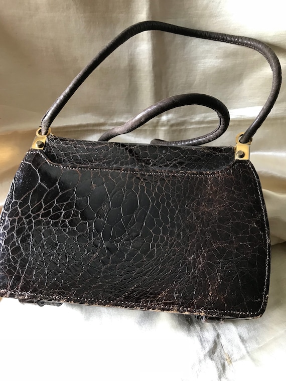 Women's Vintage Accessories /Brown Faux Reptile P… - image 2