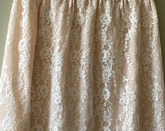 Vintage Lingerie•Half Slip•PalePink Lace Half Slip• Women’s Lingerie• Skirt•Wearable Lingerie•1950’s Nylon Half Slip