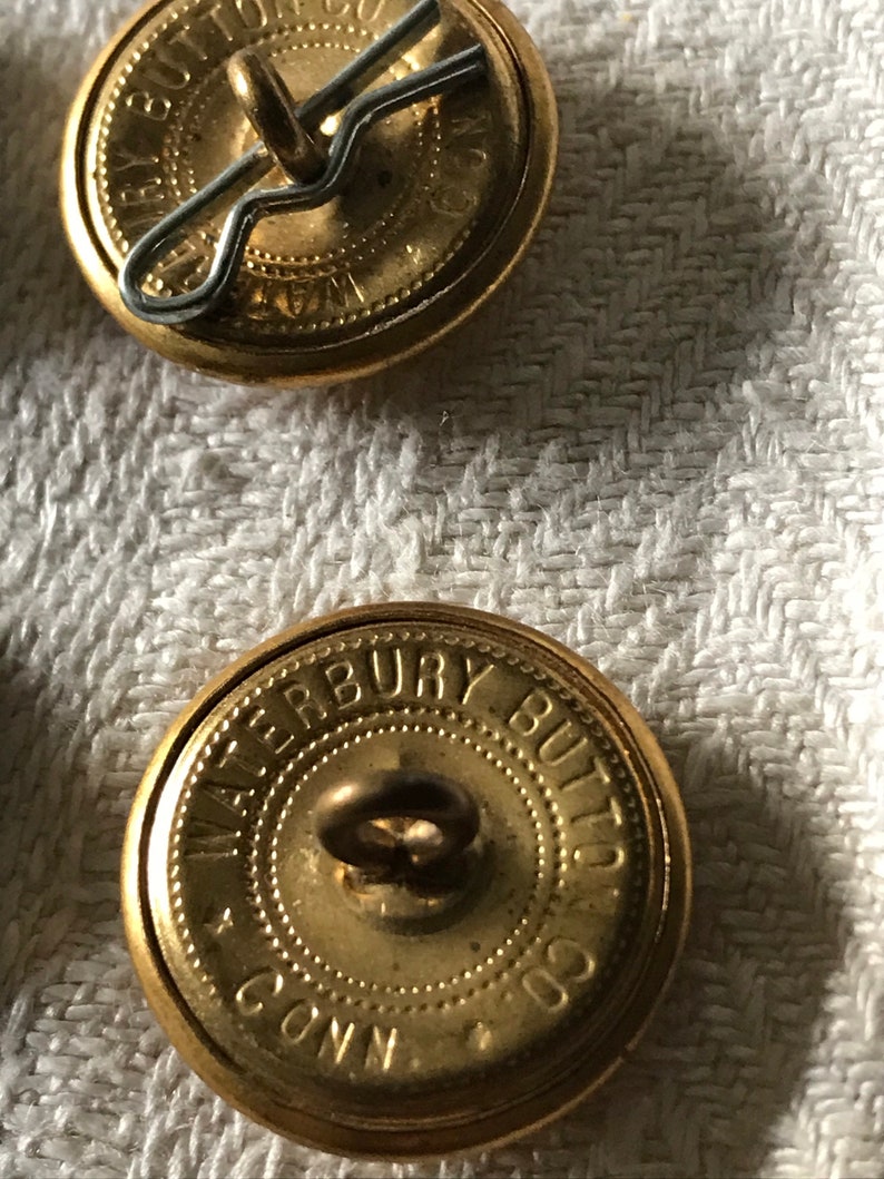 Vintage Military Band Brass Button Lot / 5 Lyre Brass Buttons Etsy
