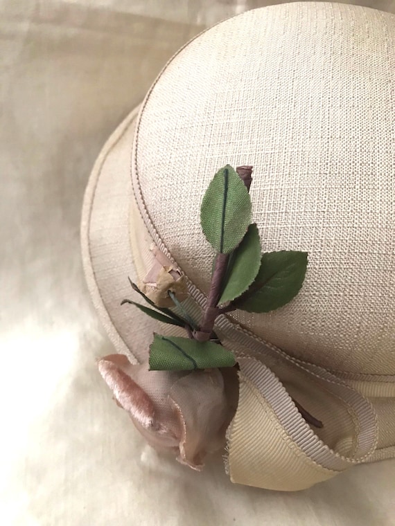 Little Pale Pink Hat • 1940’s -50’s Pillbox Hat •… - image 2