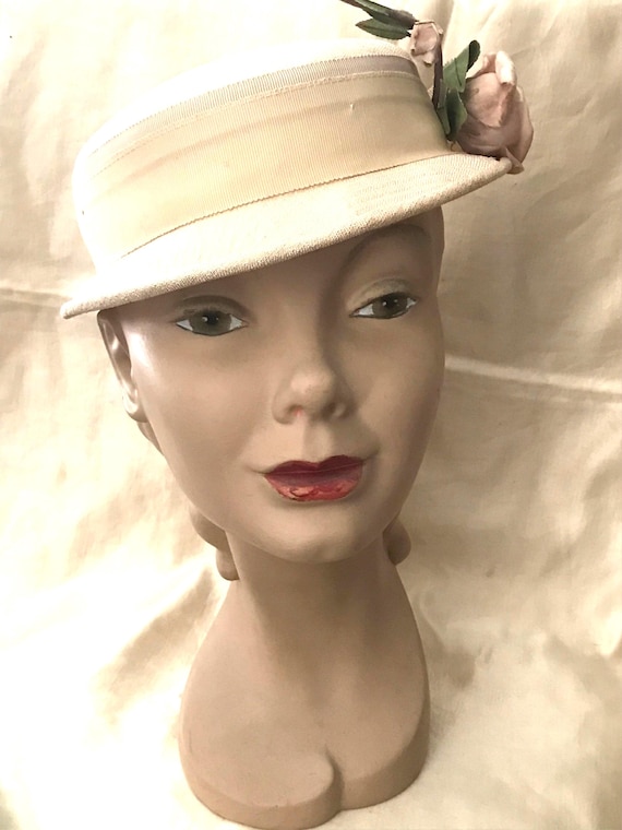 Little Pale Pink Hat • 1940’s -50’s Pillbox Hat •… - image 9