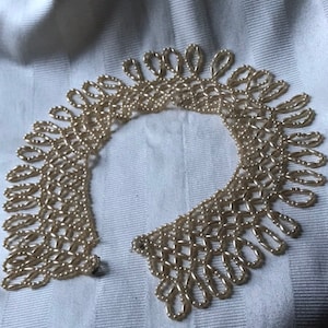Beaded Faux Glass Pearl Collar Necklace/ 1950’s Pearl Collar