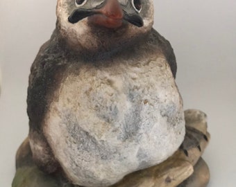 Baby Bird Porcelain Figurine / Boehm Porcelain Bird / Made in England / Baby Owl Fledgling