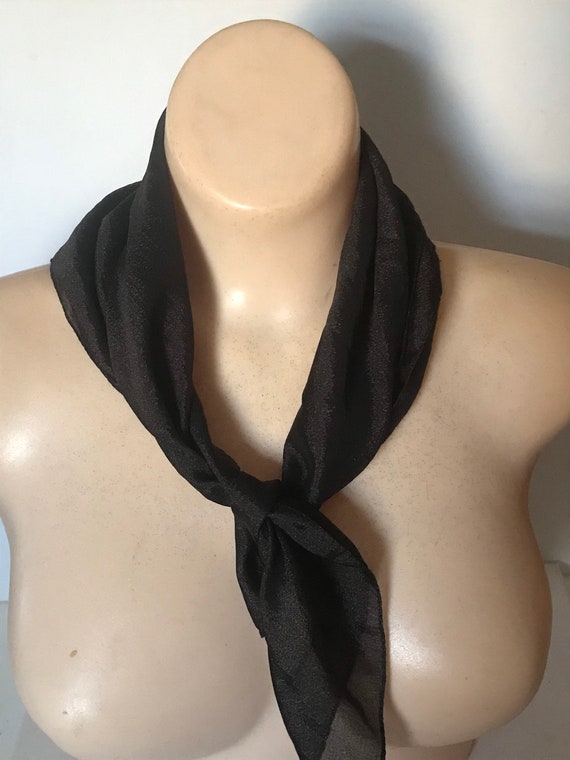 Vintage Neck Scarf• Small Square Neckerchief Scar… - image 4