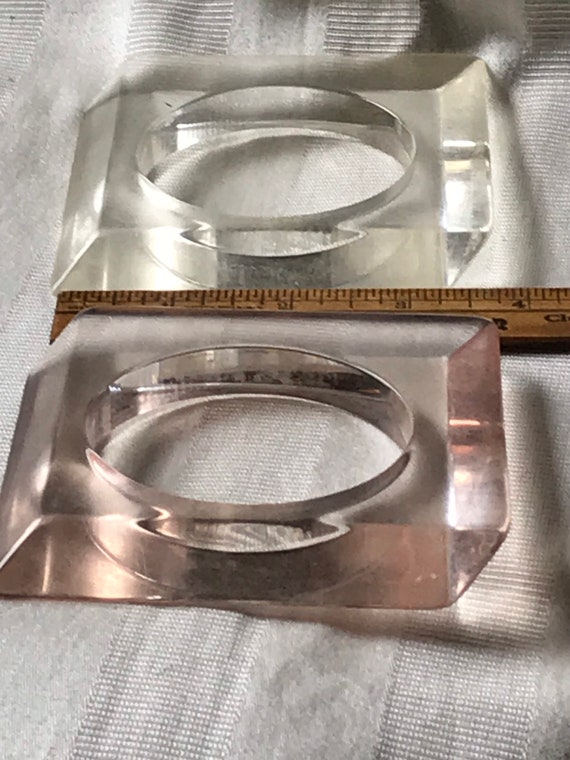 Vintage Lucite Bangles / Geometric Bangle / 60’s M