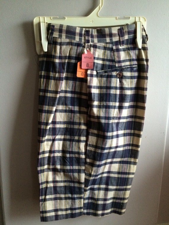 Adolescent Girl's Vintage Madras Plaid Bermuda Sh… - image 5