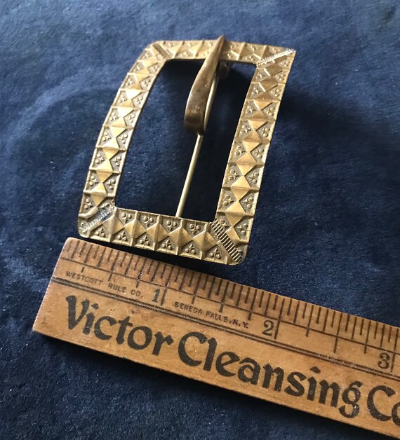 Vintage Jewelry • 1930’s Brass Brooch • Brass Buc… - image 3