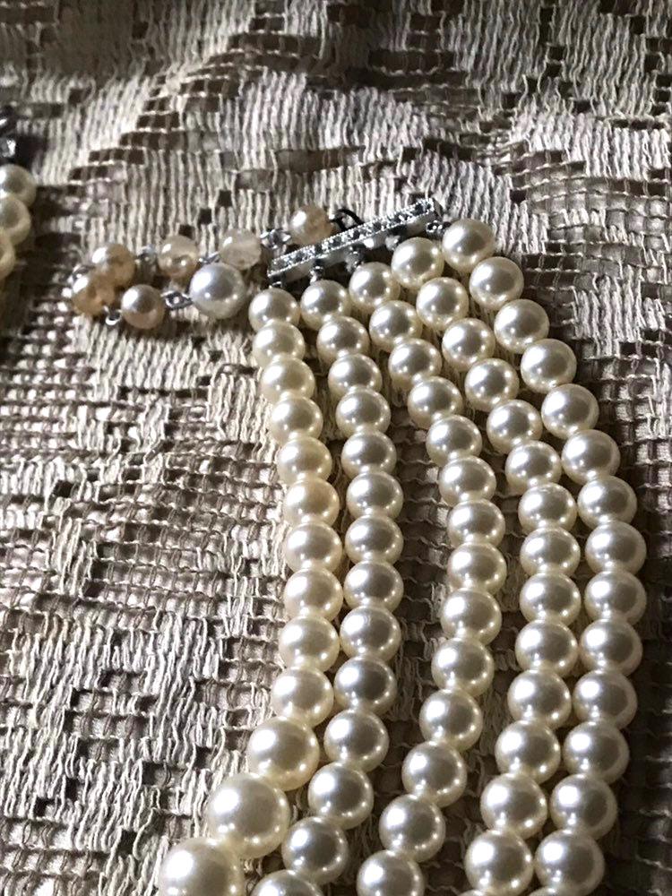 Collier Fantaisie Vintage Années 50/60 - Perles En Résine Ou Céramique Vert Et Brun