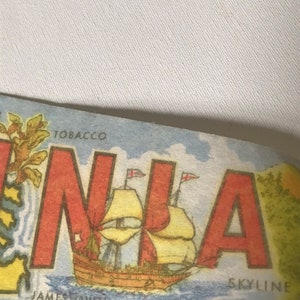 Virginia Felt Banner • State of Virginia Wall Banner •1977