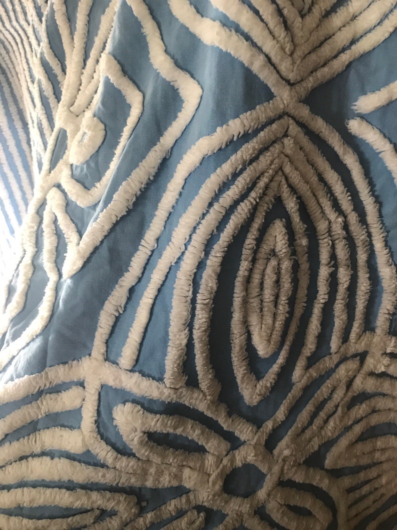 Vintage Chenille Bedspread Fabric Remnant Sewing Project Etsy