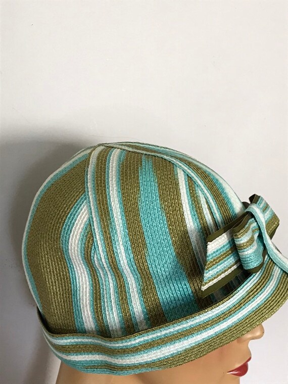 Vintage Straw Hat / Lilly Dache Straw Cloche -Pillbox… - Gem