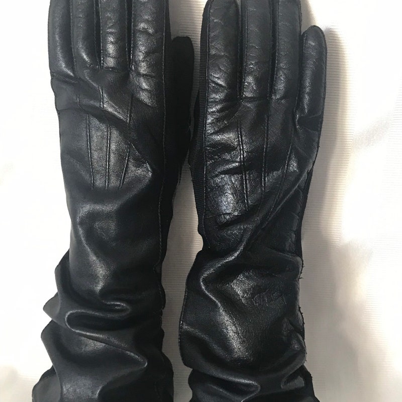 Black Leather Gloves - Etsy