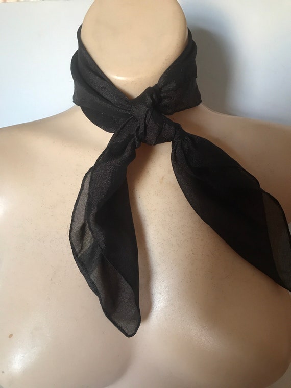 Vintage Neck Scarf• Small Square Neckerchief Scar… - image 10