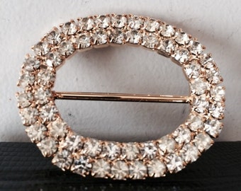 Rhinestone Oval Shape Jeweled Buckle Finding / Fashion Decor Accessory
