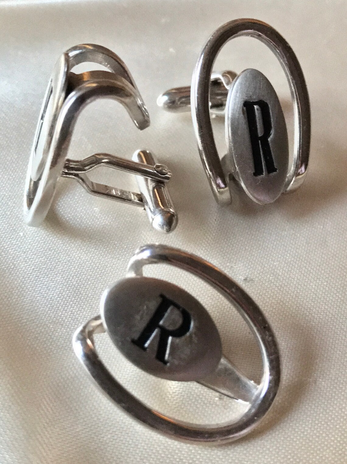 Men's Swank Cufflink & Tie Bar Set / Circa 1960's Etsy