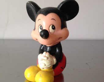 Mickey Mouse Rubber Toy Doll / Vintage Disney Collectible Rubber Toy / Made in Korea Walt Disney Productions