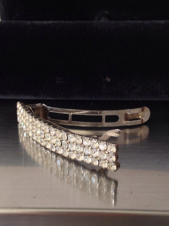 1980's Clear Rhinestone Hair Barrette / Hair Acces