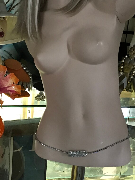 Vintage Rhinestone Belt Circa 1980's / Women's Ac… - image 2