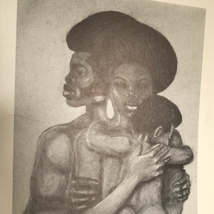 Póster vintage de los años 70 / Póster de familia afroamericana de los años 70