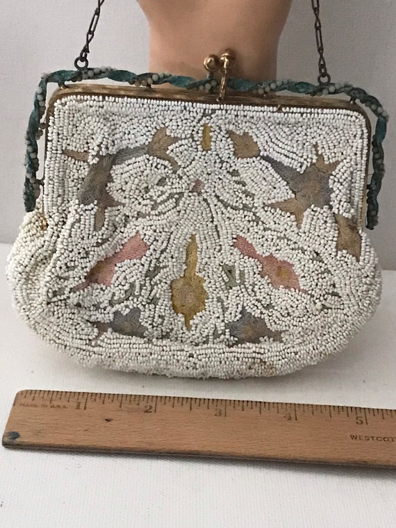 Vintage Beaded Purse • Vintage Wristlet • Seed Be… - image 5