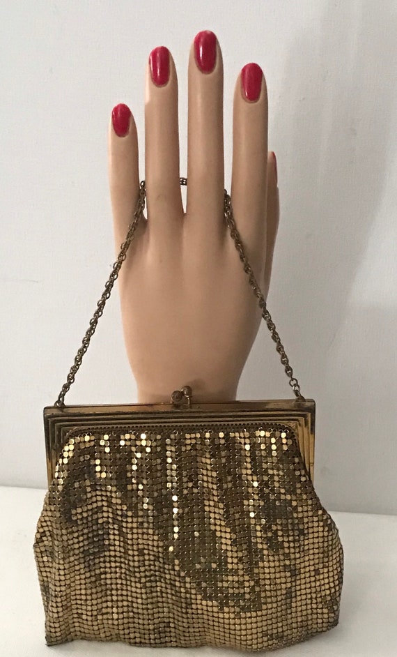 Vintage Whiting & Davis Gold Metal Mesh Purse • Co