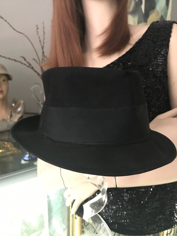 Vintage Borsalino Fedora / Black Borsalino Hat / … - image 8