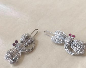 Accesorios vintage para el cabello / Horquillas de pasta de libélula / Decoración para el cabello de libélula de los años 60