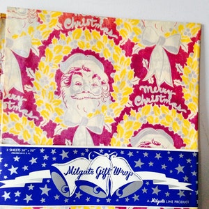 VTG CHRISTMAS WRAPPING PAPER GIFT WRAP 1940s WW2 ERA DEER CANDLE STARS  VICTORY