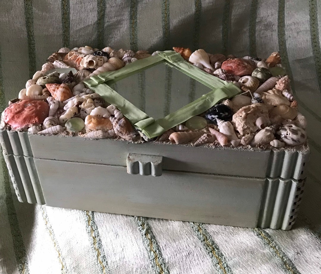 Vintage Decorative Shell Box / 1930’s Repurposed Memory Box / Box for ...