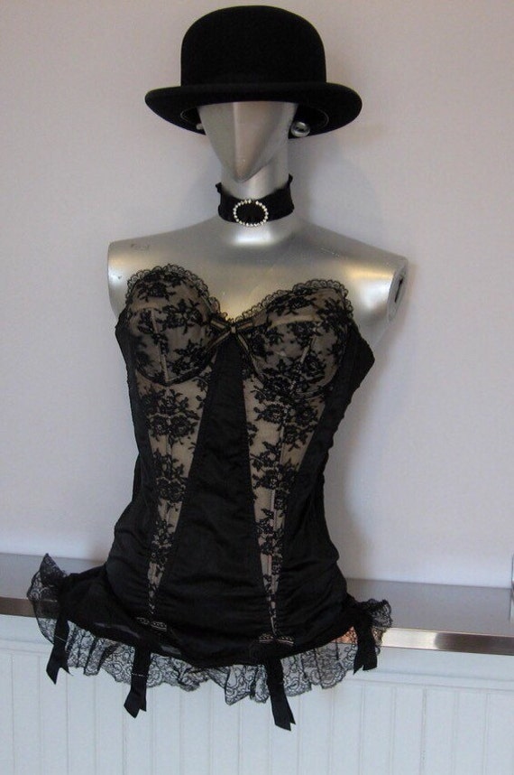 Women's Vintage Lingerie / Circa 1950's Black La