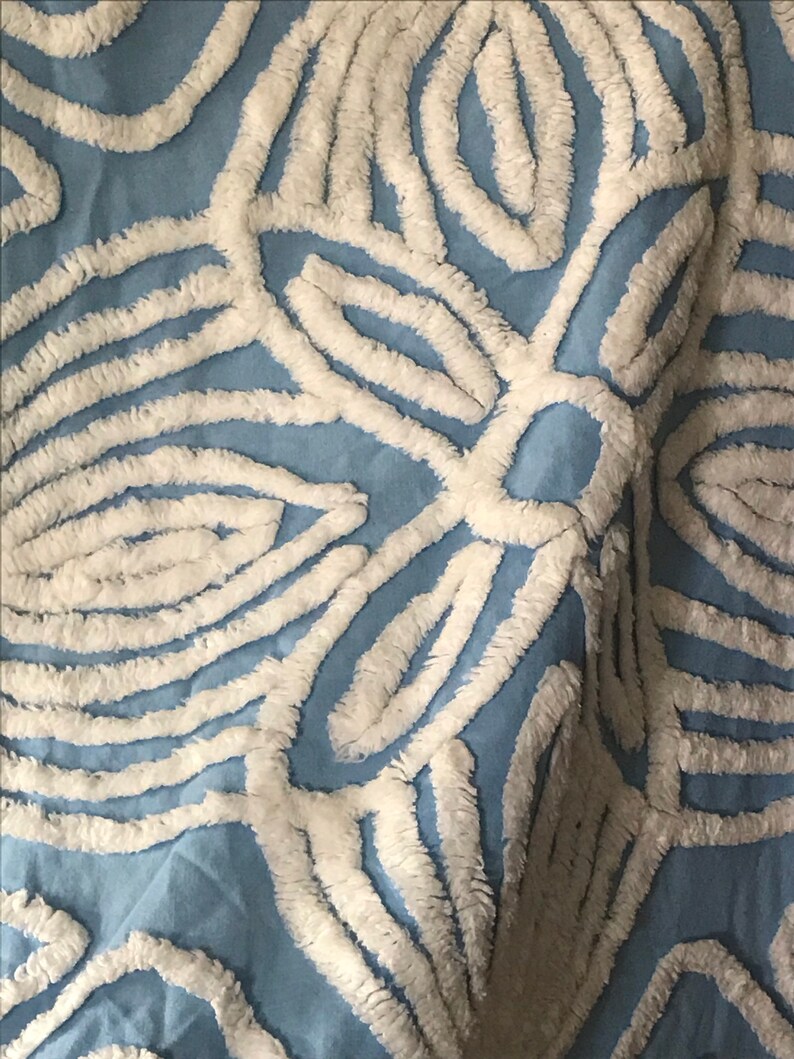 Vintage Chenille Bedspread Fabric Remnant Sewing Project Etsy