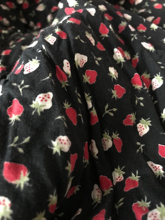 Vintage Strawberry Skirt / Cotton Strawberry Full… - image 5