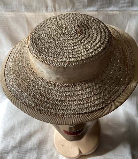 Vintage Straw Boater Hat• Young Girls Straw Hat• … - image 2