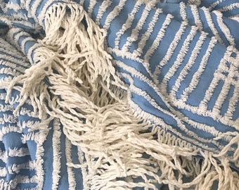 Vintage Chenille Bedspread • Vintage Sewing Project • Vintage Fabrics • Vintage Chenille Yardage • Damaged Chenille Spread
